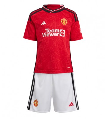 Manchester United babykläder Hemmatröja barn 2023-24 Korta ärmar (+ Korta byxor)